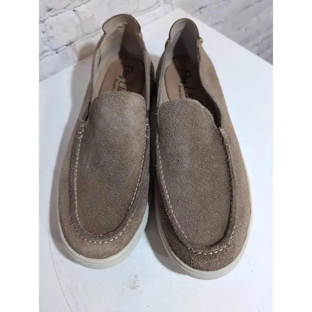 Flag Ltd Men's Loafer Shoes Boat 10M Slip On Moccasins Tan Suede Nappa Leather